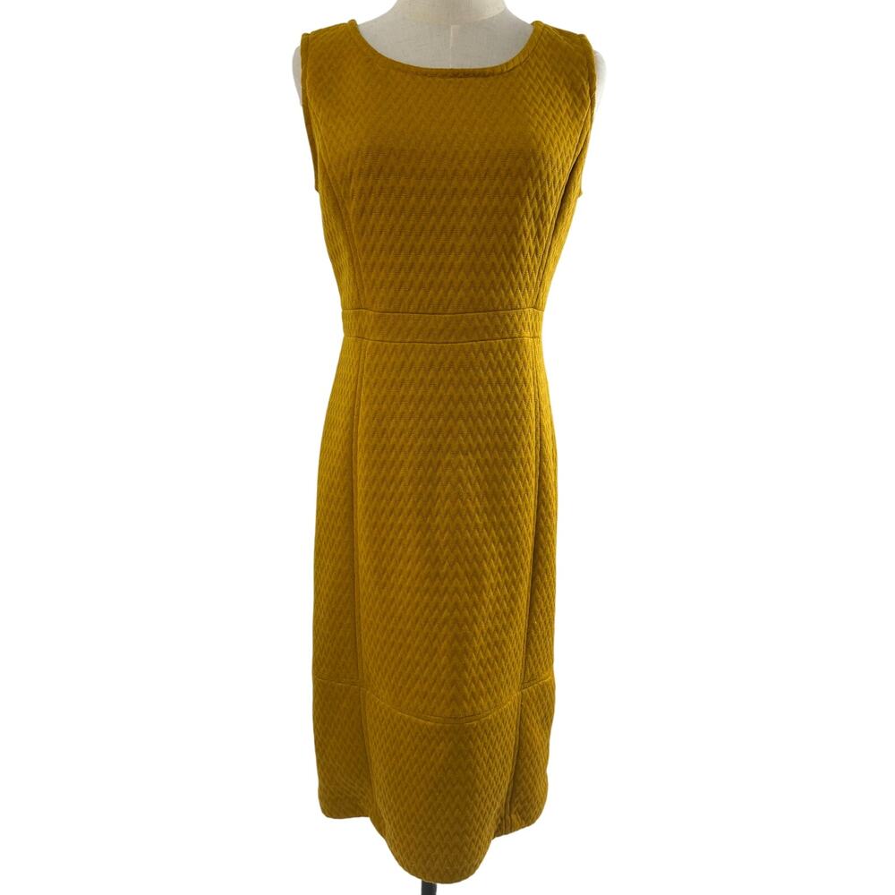 Tabitha Goldenrod Quilted Zig Zag Print Midi Dress, Size 8